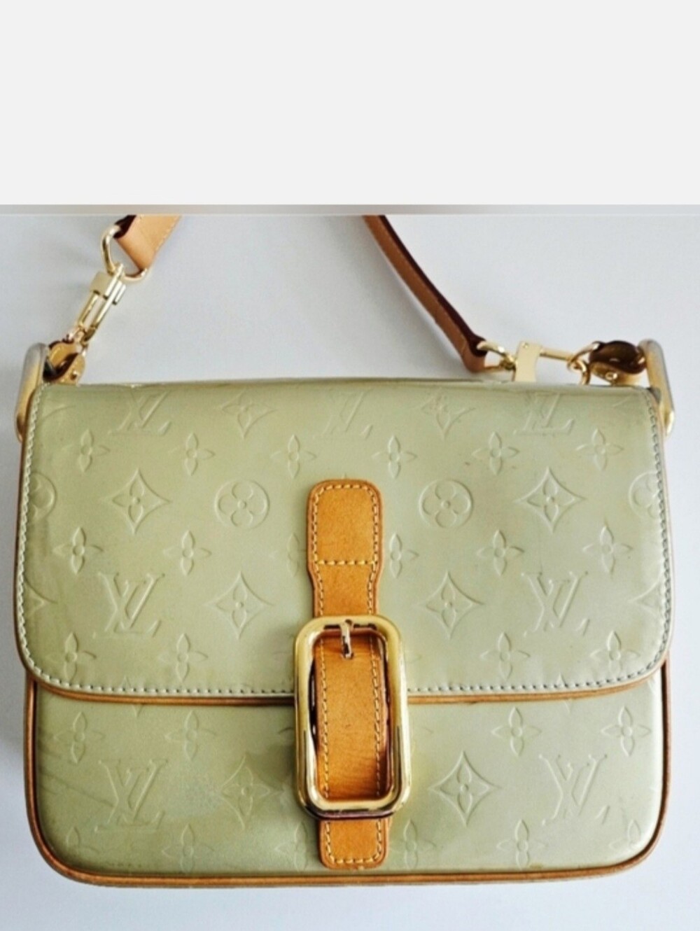 Louis Vuitton Olive Green Vernis Crossbody Bag